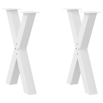 vidaXL 2 db fehér, X alakú étkezőasztal láb 50 x (72-73) cm acél étkezőasztalhoz