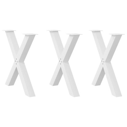 vidaXL 3 db fehér, X alakú étkezőasztal láb 80 x (72-73) cm acél étkezőasztal láb