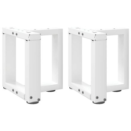 vidaXL 2 db fehér, T-alakú acél dohányzóasztal láb 30x25x(30-31) cm