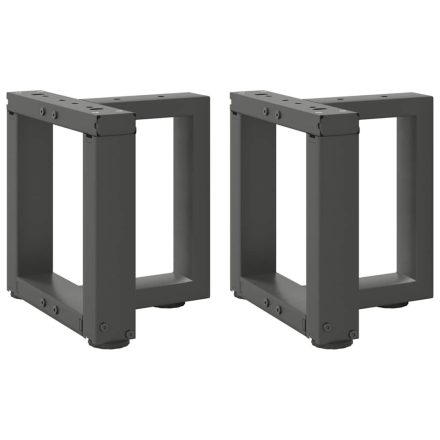vidaXL 2 db antracitszürke, T-alakú acél dohányzóasztal láb 30x25x(30-31) cm
