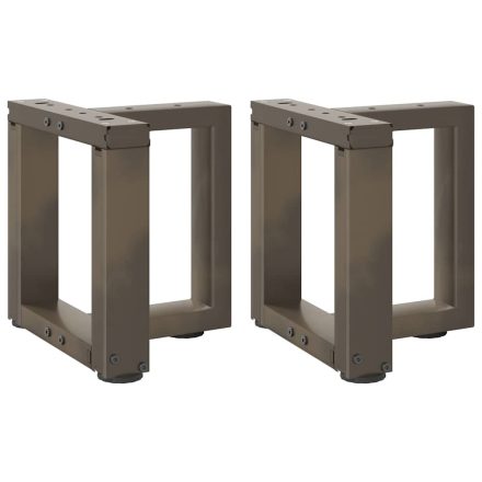 vidaXL 2 db fekete, T-alakú acél dohányzóasztal láb 30x25x(30-31) cm