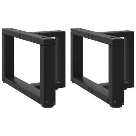 vidaXL 2 db fekete, T-alakú acél dohányzóasztal láb 50x25x(30-31) cm
