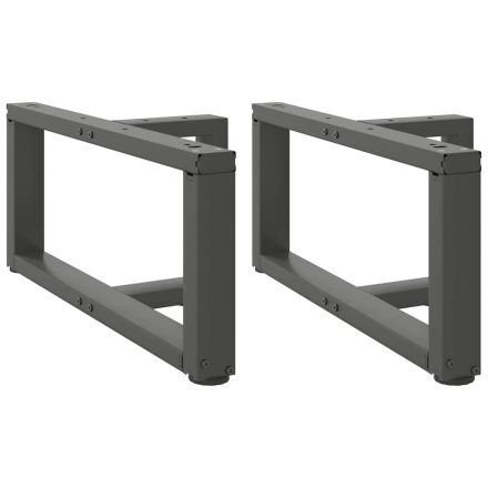 vidaXL 2 db antracitszürke, T-alakú acél dohányzóasztal láb 60x25x(30-31) cm