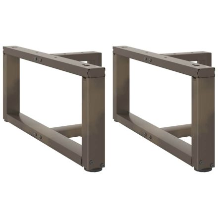 vidaXL 2 db fekete, T-alakú acél dohányzóasztal láb 60x25x(30-31) cm