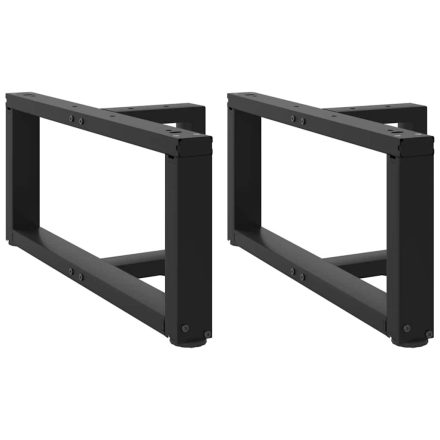 vidaXL 2 db fekete, T-alakú acél dohányzóasztal láb 70x25x(30-31) cm