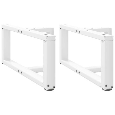 vidaXL 2 db fehér, T-alakú dohányzóasztal láb 70x25x(30-31) cm acél dohányzóasztal láb