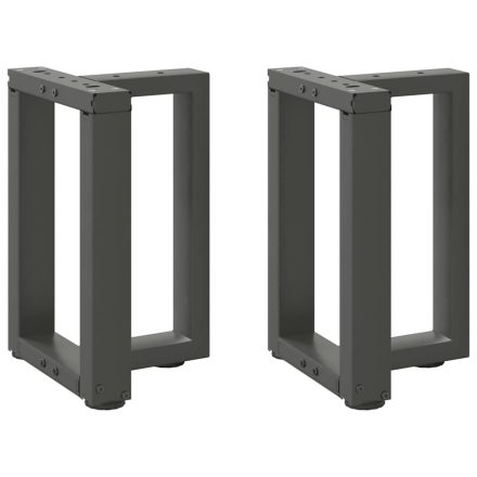 vidaXL 2 db antracitszürke, T-alakú acél dohányzóasztal láb 28x25x(42-43) cm