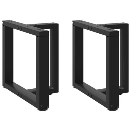 vidaXL 2 db fekete, T-alakú acél dohányzóasztal láb 50x25x(42-43) cm