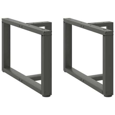vidaXL 2 db antracitszürke, T-alakú acél dohányzóasztal láb 60x25x(42-43) cm