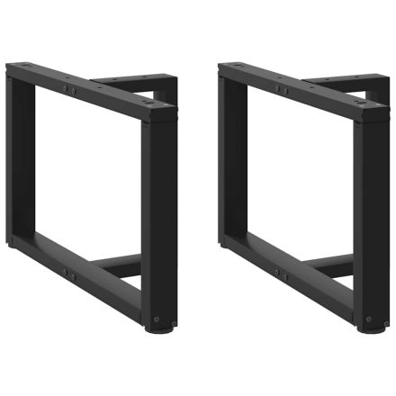 vidaXL 2 db fekete, T-alakú acél dohányzóasztal láb 70x25x(42-43) cm