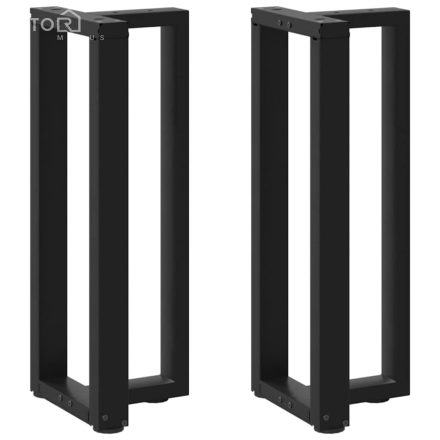 vidaXL 2 db fekete, T-alakú acél konzolasztal láb 25x28x(72-73) cm