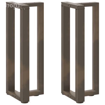 vidaXL 2 db fekete, T-alakú acél konzolasztal láb 25x28x(72-73) cm
