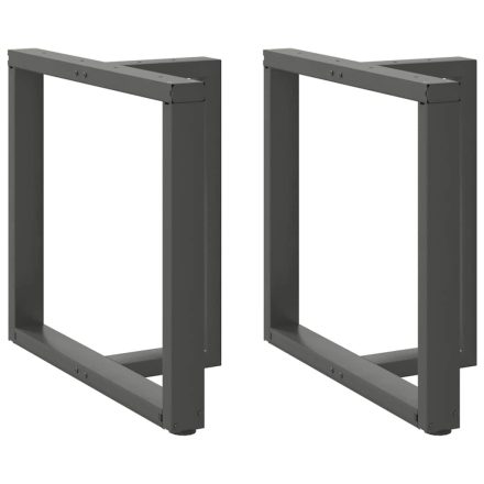 vidaXL 2 db antracitszürke, T-alakú acél étkezőasztal láb 80x35x(72-73) cm