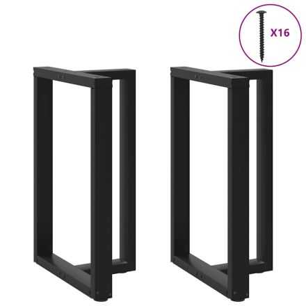 vidaXL 2 db fekete, T-alakú acél bárasztalláb 60x35x(90-91) cm
