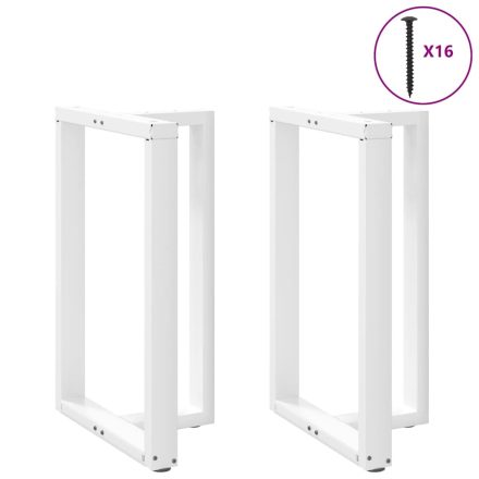 vidaXL 2 db T-alakú bárasztalláb, fehér, 60x35x(90-91) cm, acél