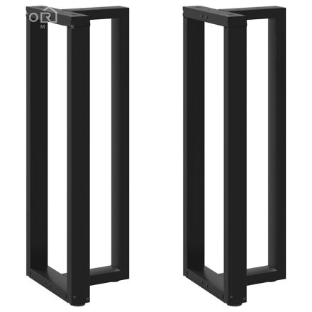 vidaXL 2 db fekete, T-alakú acél bárasztalláb 50x35x(110-111) cm