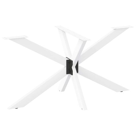 vidaXL étkezőasztal pók alakú fehér acél láb 120x68x(72-73) cm