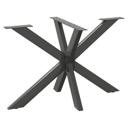vidaXL antracit színű, pók alakú étkezőasztalláb acélból 120x68x(72-73) cm