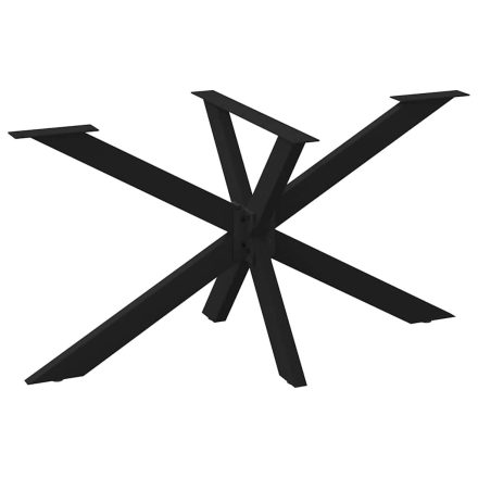 vidaXL étkezőasztal pók alakú fekete acél láb 150x78x(72-73) cm