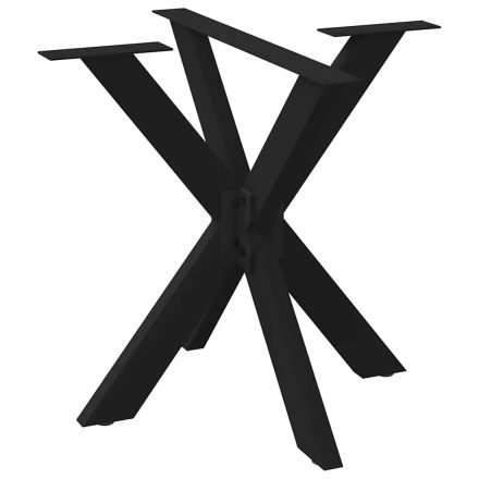 vidaXL étkezőasztal pók alakú fekete acél láb 85x85x(72-73) cm