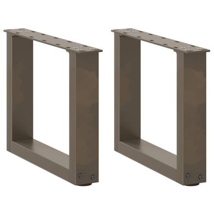 vidaXL 2 db U alakú natúr acél dohányzóasztal láb 30x(30-31) cm