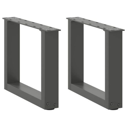 vidaXL 2 db antracitszürke U-alakú acél dohányzóasztal láb 40x(30-31) cm