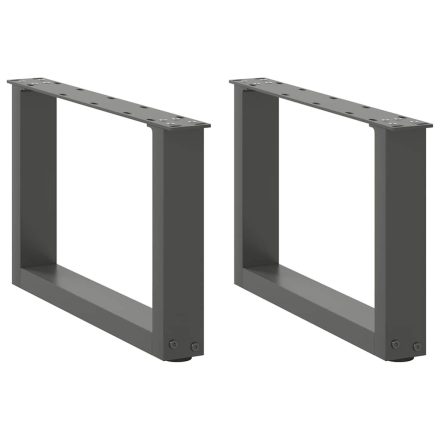 vidaXL 2 db antracitszürke U-alakú acél dohányzóasztal láb 50x(30-31) cm