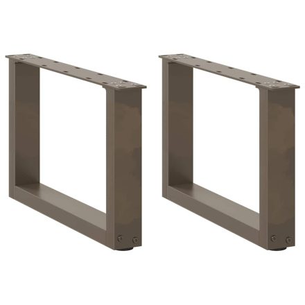 vidaXL 2 db U alakú natúr acél dohányzóasztal láb 50x(30-31) cm