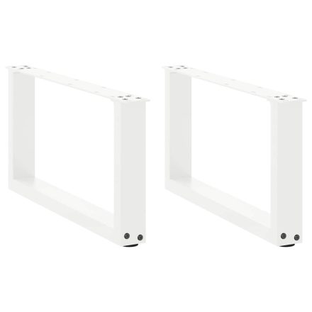 vidaXL 2 db U alakú dohányzóasztal láb fehér 60 x (30-31) cm acél