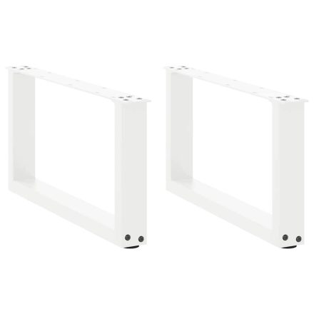 vidaXL 2 db U alakú fehér dohányzóasztal láb 70 x (30-31) cm acél