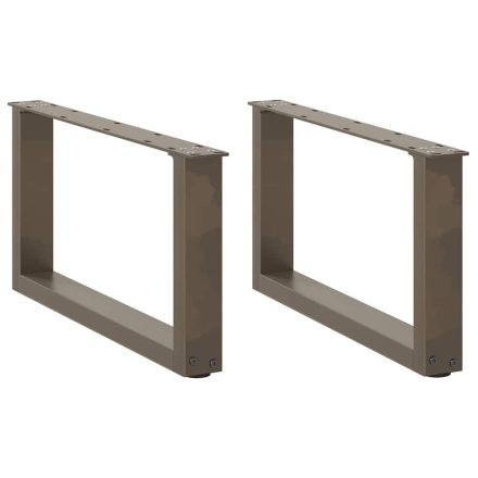 vidaXL 2 db U alakú natúr acél dohányzóasztal láb 70x(30-31) cm