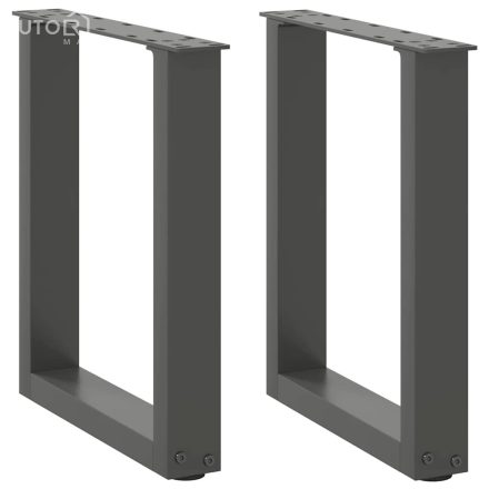 vidaXL 2 db antracitszürke U-alakú dohányzóasztal láb 28x(42-43) cm acél