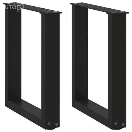 vidaXL 2 db fekete, U alakú acél dohányzóasztal láb 38x(42-43) cm