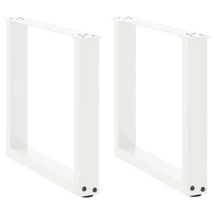vidaXL 2 db U alakú dohányzóasztal láb fehér 50 x (42-43) cm acél dohányzóasztalhoz