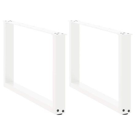 vidaXL 2 db U alakú dohányzóasztal láb fehér 60 x (42-43) cm acél dohányzóasztal láb