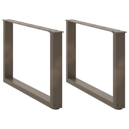 vidaXL 2 db U alakú natúr acél dohányzóasztal láb 60x(42-43) cm