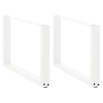 vidaXL 2 db U alakú dohányzóasztal láb fehér 70 x (42-43) cm acél