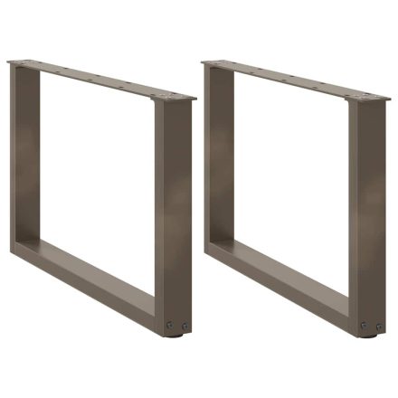vidaXL 2 db U alakú natúr acél dohányzóasztal láb 70 x (42-43) cm