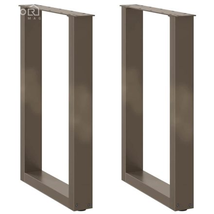 vidaXL 2 db U alakú étkezőasztal láb natúr acél 50x(72-73) cm