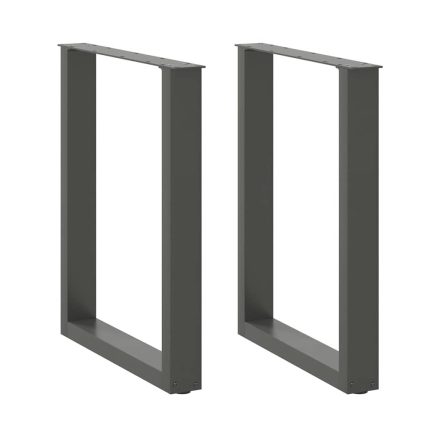 vidaXL 2 db antracitszürke, U alakú étkezőasztal láb 70 x (72-73) cm acél