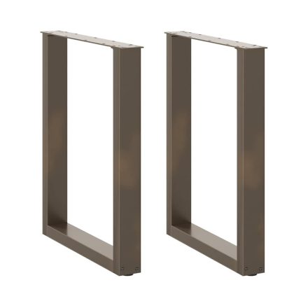 vidaXL 2 db U alakú étkezőasztal láb natúr acélból 70 x (72-73) cm