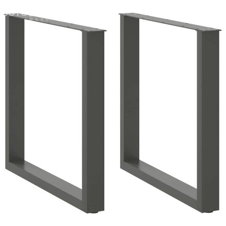 vidaXL 2 db antracitszürke, U alakú acél étkezőasztal láb 80 x (72-73) cm