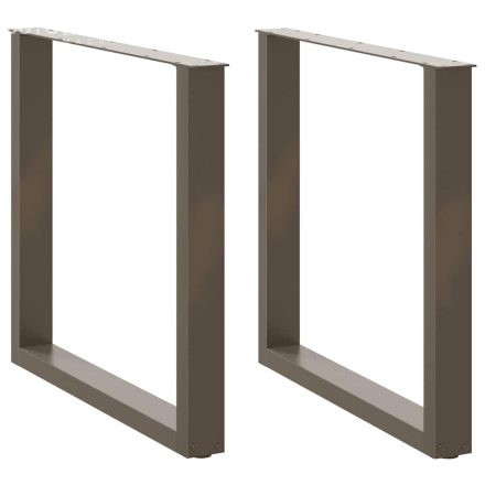 vidaXL 2 db U alakú étkezőasztal láb natúr acél 80x(72-73) cm