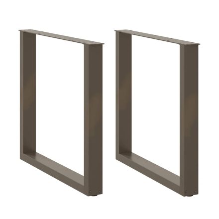 vidaXL 2 db U alakú étkezőasztal láb natúr acélból 90 x (72-73) cm