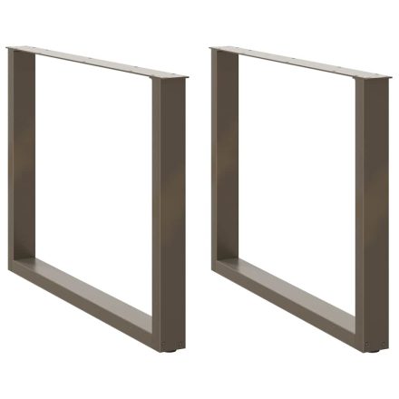 vidaXL 2 db U alakú étkezőasztal láb natúr acélból 100 x (72-73) cm acél
