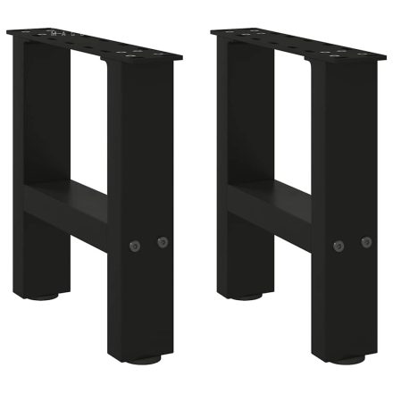 vidaXL 2 db fekete acél dohányzóasztal láb 30 x (30-31) cm