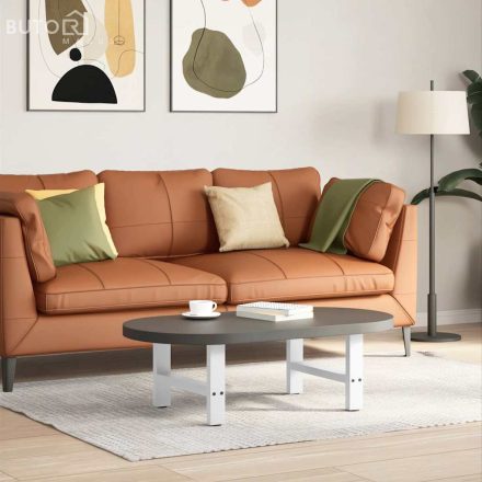 vidaXL 2 db fehér dohányzóasztal láb 50 x (30-31) cm acél