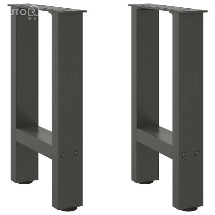 vidaXL 2 db antracitszürke acél dohányzóasztal láb 28 x (42-43) cm