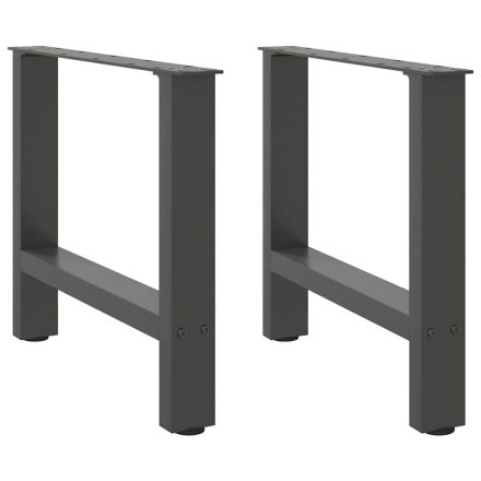 vidaXL 2 db antracitszürke acél dohányzóasztal láb 60 x (42-43) cm