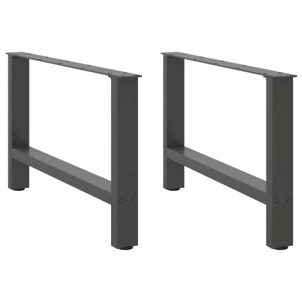 vidaXL 2 db antracitszürke acél dohányzóasztal láb 70 x (42-43) cm